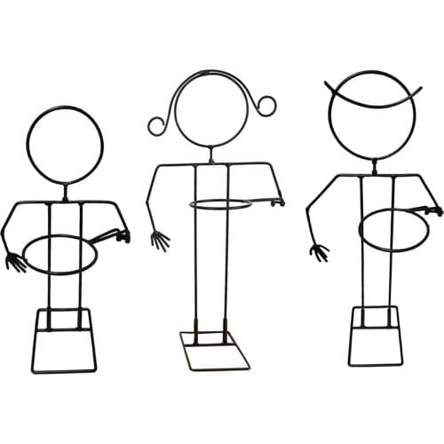 Human Shape Iron Plant Rack Home Decorative Flower Pot Holder Planter