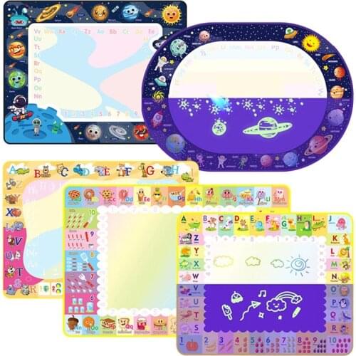 Kids Magic Water Drawing Mat Fluorescent Pens Reusable Montessori Toys Painting Board Educational Toys for Kids Christmas gift