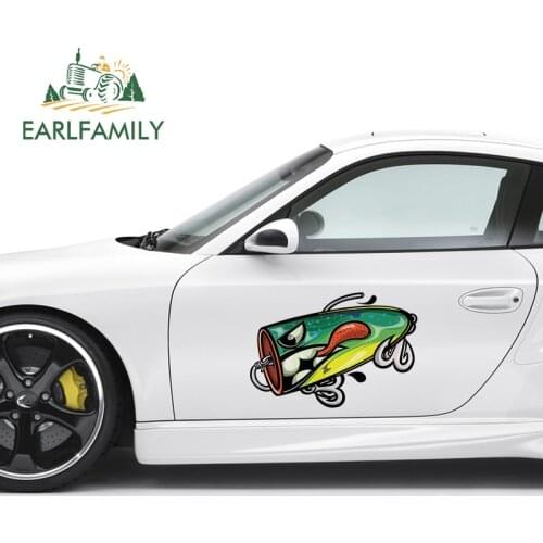 EARLFAMILY 43cm x 29.8cm for Fishing Lure Car Stickers Vinyl Decals Waterproof RV JDM Car Warp Custom Printing DIY Decoration