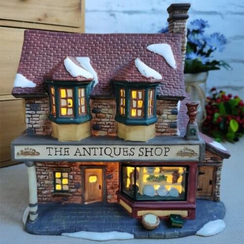 Ceramic Hand Painted Night Light House Building Scene Crafts Handcrafts Modern Home Furnishing Living Room Ornaments Gift