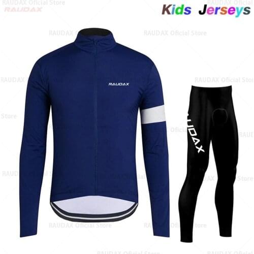 2020 Spring/Autumn Kids Cycling Jersey Set Maillot Ropa Ciclismo Quick Drying Boys Long Sleeve Bike Set Solid Color Bike Uniform