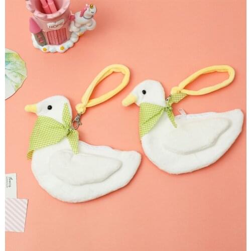 Cartoon Duck Card Holder Wallet Soft Plush Purse Organizer Pocket Change Coin Bag