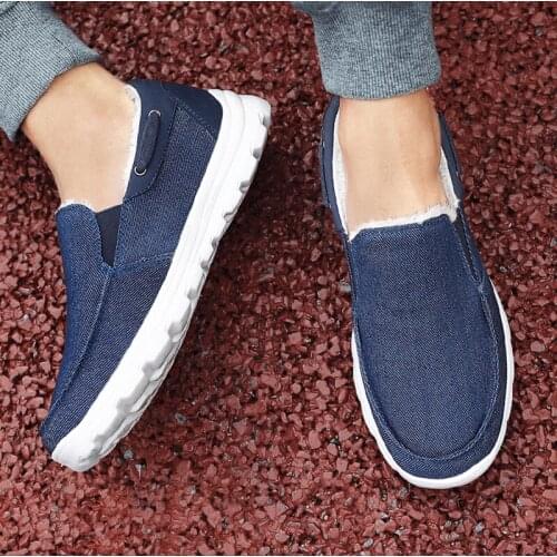 Men Canvas Shoes Slip on Deck Shoes Zapatillas Hombre Non Slip Casual Cotton Loafer Flat Outdoor Sneakers Plus Large Size 47 48