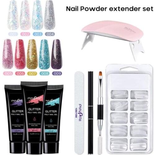 Nail Extension Set Crystal Nail extension gel Nail Fast Building Glue Clear Polish UV Quickly dry Acrylic Gel Nails Art TSLM1