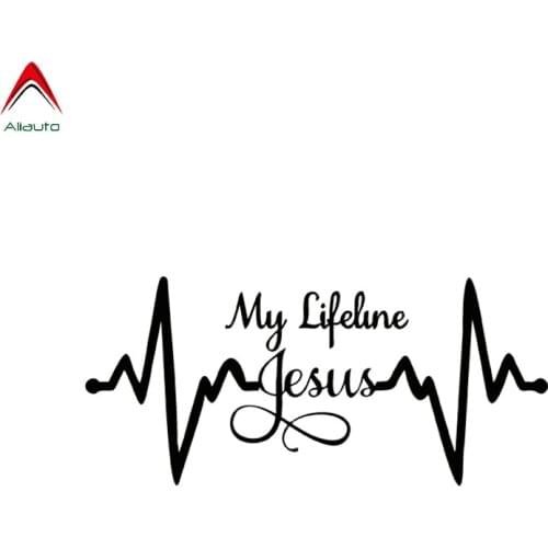 Aliauto Personality Car Sticker Cool Graphics My Lifeline Jesus Christian Automobiles Motorcycles Accessories PVC Decal,19cm*9cm