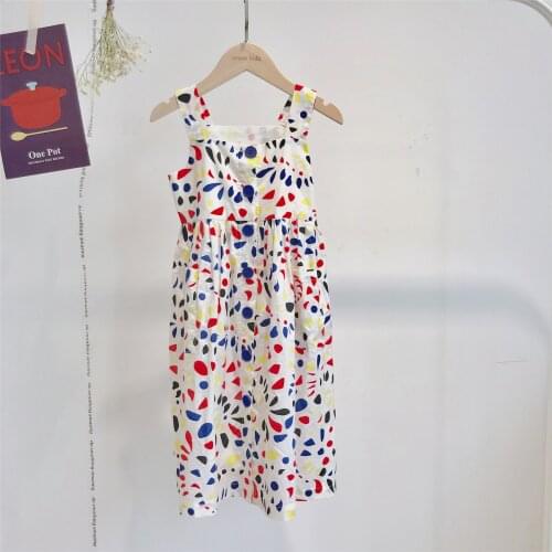 New Summer Dress Cartoon Printed Casual Dresses for Baby Kids Clothes Cute Fashion Dresses for Little Girls Clothes Drop Ship