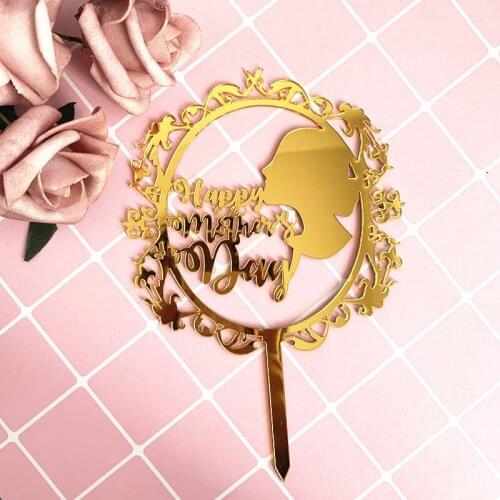 New Happy Mothers Day Arylic Best Mom Ever Cake Toppers Best Mama Ever Cake Flags Happy Birthday Mama Party Cake Baking Decor