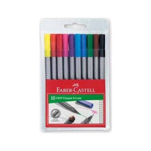 Original Faber-Castell Grip Finepen Felt Nib 0.4mm 10'lu Carton Box