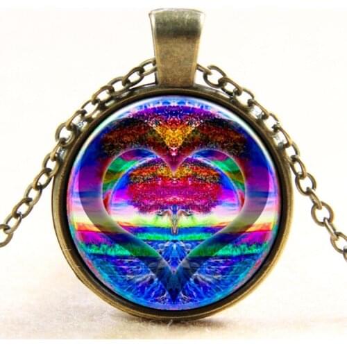 Tree Of Life Necklace Heart Photo Glass Cabochons Necklace silver color Chain Women Pendant Vintage Jewelry Woodland 2017