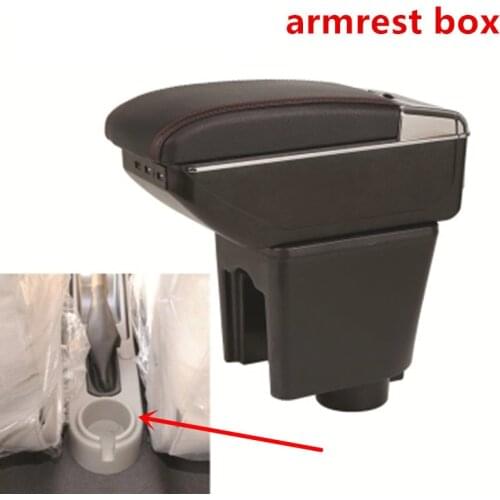 For Chevrolet Aveo T200 / T250 2002-2011 Rotatable Top Leather Center Console Storage Box Armrest Cup Arm Rest 2008 2009 2010