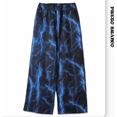 Preto branco Mens Fashion Pants