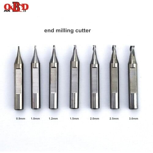 Raise 3/4 Flute Mill 0.9/1.0/1.2/1.5/2/2.5/3mm Carbide End Milling for Key Cutting Copy Duplicating Machine Drill Bit Parts