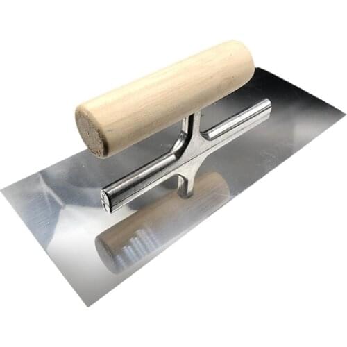 0.7mm Thickness Stainless Steel Blade Wooden Handle Plastering Trowel Spatula