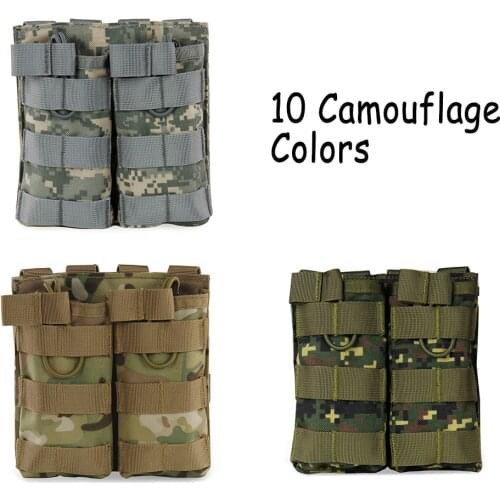 ActionUnion Tactical Magazine Pouch 1000D Nylon Double M4 Molle Airsoft Camo Fast Mag Pouches Bag Military Hunting Outdoor