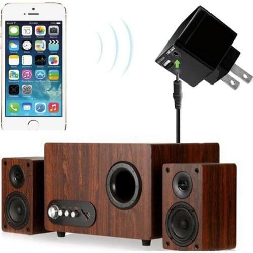 EU Universal Charger Bluetooth Wireless Receiver Adapter 3.5MM AUX Audio Stereo Music Receiver Adapter USB 5V 1A for smartphone