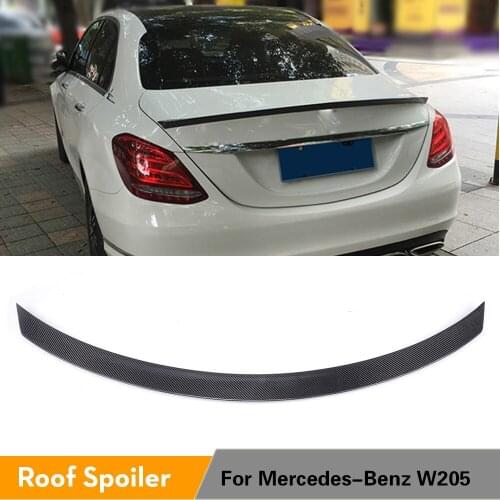 Carbon Fiber Rear Spoiler Trunk Boot Lid Wing for Mercedes-Benz W205 Sedan C180 C200 C250 C300 C400 C450 C63 AMG 2015 - 2018