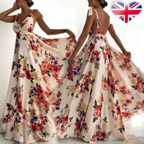 Summer Floral Sexy Pretty Women Vintage Long Boho Maxi Dress Party Cocktail Dresses Summer Beach Dress