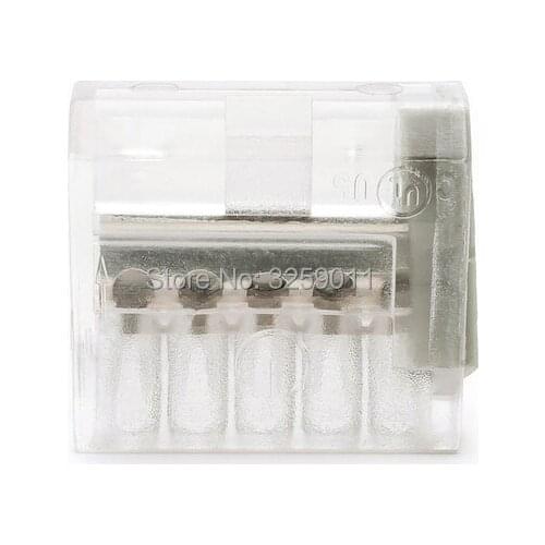 1PCS 22-12 AWG Push-in Wire Connector Dosenklemmen Compact Terminal Block PC-255 PC255-CL PC255X-CL Gray grey 222-415