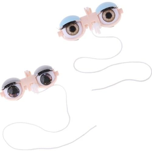 12inch Doll Eyeball Eye Frame Mechanism Set with Eye Chips Fake Eyelashes Hardware for Blythe Doll Custom Body Accessories