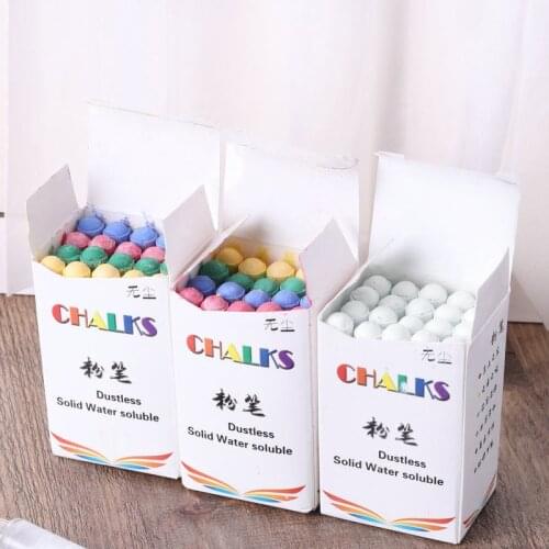 20pcs Mixed Colour White Chalk Sticks Kids Playground School Art Learning Chalk Sticks B88