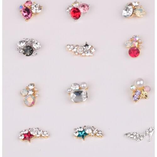 2019 10pcs/lot Crystal Nail Rhinestone Alloy Nail Art Decorations Glitter DIY 3D Nail Jewelry Pendant ER022
