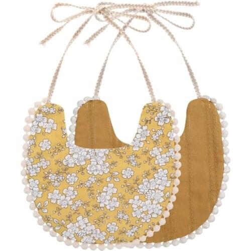 2020 Baby Tassel Saliva Towel Floral Vintage Double Side Bib Boys Girls Bandana Q1FE