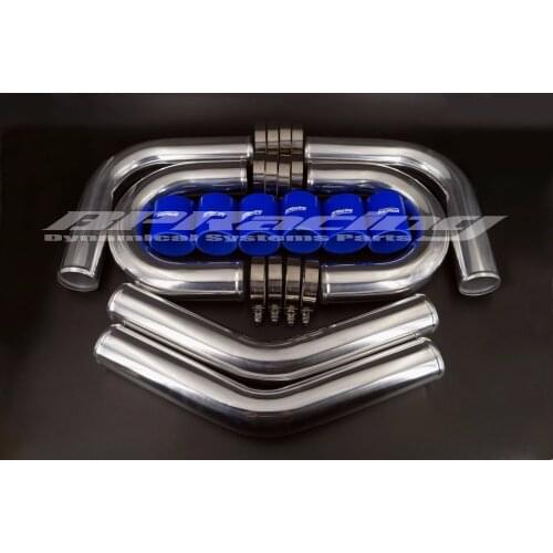 3" INCH / OD 76mm thickness 2mm blue TURBO INTERCOOLER PIPE / ALUMINUM PIPING + T - CLAMPS
