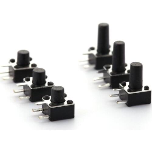 4.5x4.5xL=3.8/4.3/4.5/4.8/5.0/6.0/7.0/8.0mm High Right Angle 3 Pin Dip Side Actile Tact Push Button Micro Switch Self Reset