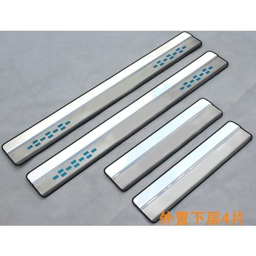 4pcs/set Car Accessories Stainless Steel Scuff Plate Pedal Door Sill For nissan X-trail Xtrail X trail 2014 2015 2016