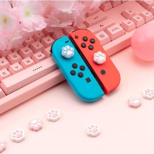 4 pcs Cat Paw Claw Silicone Analog Thumb Grips Cover for Nintend Switch NS Joy Con Stick Caps Skin for Joy-Con Joystick