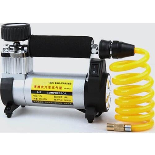 8113 Metal Car Air Tire Pump Portable Air Pump Dual-use 12V Car Air Pump With LED Lights Household inflator Machine 1PC