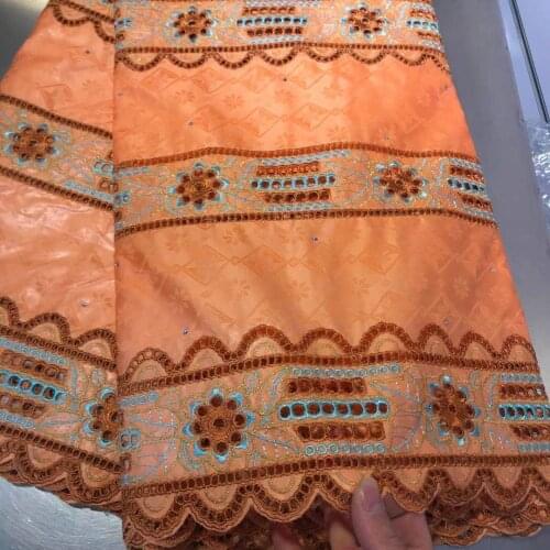 African Bazin Riche Fabric With Scarf African Lace Fabric 100%Cotton Embroidery Basin Riche Getznr Brode African Net Lace 5Yards