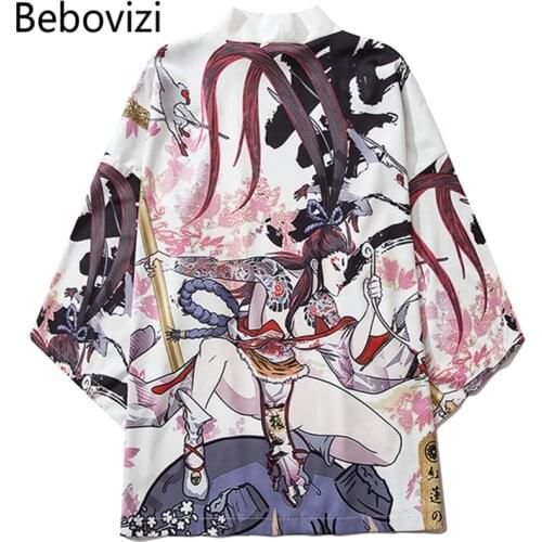 Bebovizi Summer Anime Beauty Traditional Kimono Japanese Style Clothes Cardigan Cosplay Men Women Yukata Female Shirt Blouse