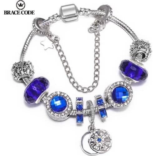 BRACE CODE high quality faceted glass bead pendant ladies bracelet DIY star pendant brand bracelet jewelry gift direct sales