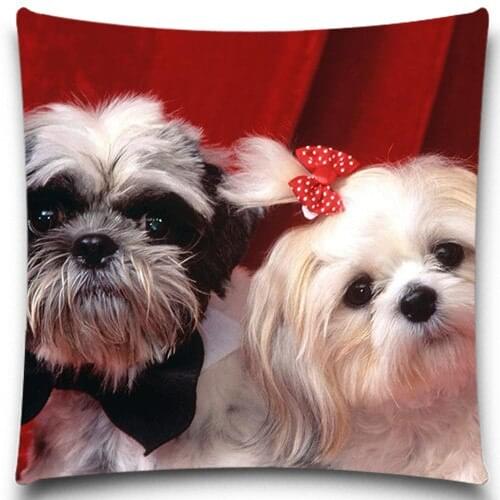 Cute dog lovers Pillows Case Cotton Polyester for Sofa Car Cotton Cushion Cover Creative Decoration 5 size