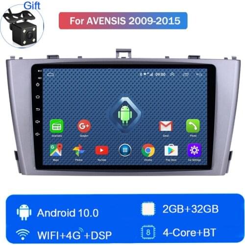 For Toyota Avensis 2009 2010 2011 2012 Android 10 intelligent large screen reversing image display 4G LTE Quad Core Touchscreen