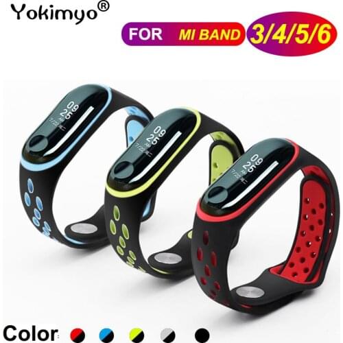 Double Color Silicone Watch Strap For Mi Band 5 Strap Sport Bracelet Miband4 Miband5 Wristband for xiaomi Mi band 4 3 6 strap