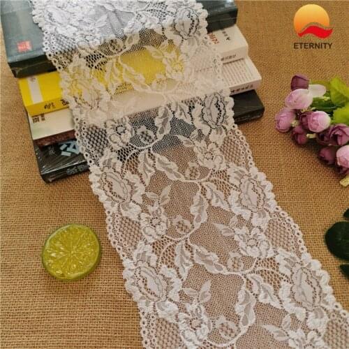 E1893*17CM White Black Color Nylon Spandex stretch Jacquard lace trimmings fabric ribbon for wedding decoration