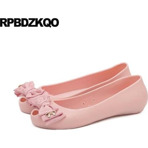 Peep Toe Slip On Flats Japanese Ladies 2017 Bow Pink Cheap Shoes China Metal Women Fashion Drop Shipping Beautiful Spring Autumn