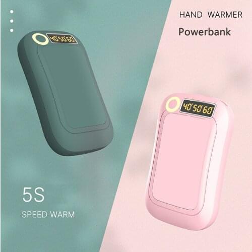 2 in 1 10000mAh Powerbank Mini Hand Warmer Heater Poverbank Portable Charger for Samsung S20 iPhone 11 Xiaomi Battery Power Bank