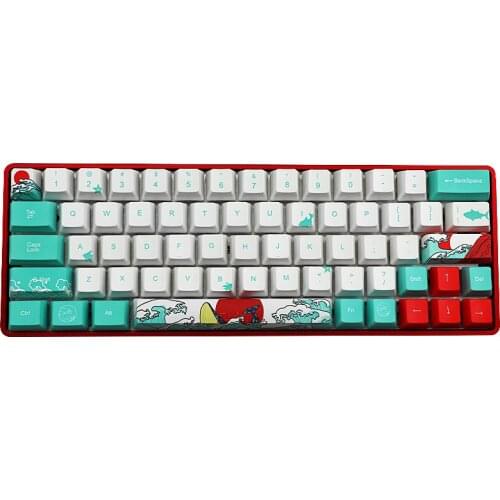Coral sea PBT Russian Keycap Five-Sided Sublimation Process 71-Keys OEM Height Gamer Accessories For61/64/68 Mechanical Keyboard