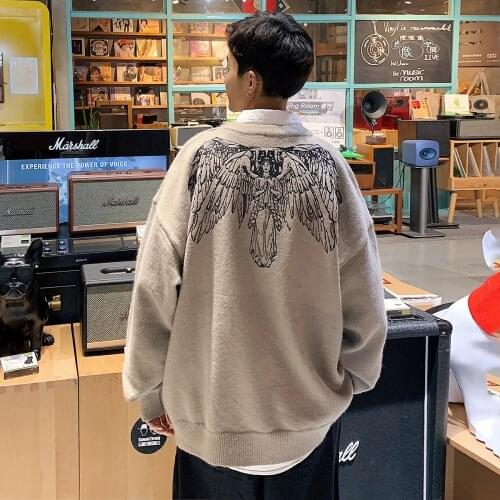 Mens Winter Warm Sweater Korean Streetwear Fashion Pullovers Sweater 2020 Autumn Graphic Printed Casual Male Clothing Oversized