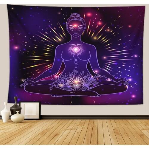 Chakra tapestry wall fabric large buddha wall blanket tapiz mandala wall decoration tapisserie