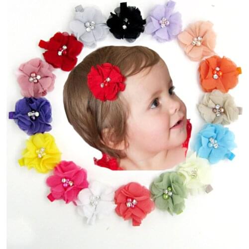 New 2017 high quality pearl flower headband hair clips baby girl hairwear baby&kids hairpins children hair accessories 10pcs/lot