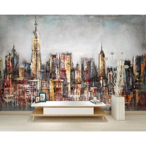 Custom wallpaper Simple abstract geometric city building background wall