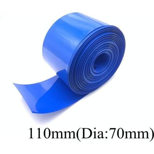 PVC Heat Shrink Tube 110mm Width Blue Multicolor Shrinkable Cable Sleeve Sheath Pack Cover for 18650 Lithium Battery Film Wrap
