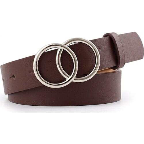 Fashion Leather Waist Belt For Jeans Double Ring Pearl Buckle Ladies Belt For Dresses Black White Women Belt Wild Waistband