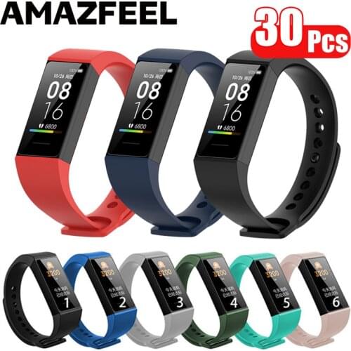 30pcs/Pack Bracelet For Xiaomi Mi Band 4C Strap Silicone Wrist Strap For Redmi XIAOMI Mi Smart Band 4C Watchband Correa Belt
