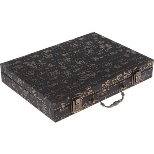 High End Rosewood Chinese Chess Set Classic Board Game with PU Wrapped Case Intellectual Board Game for Kids and Adults