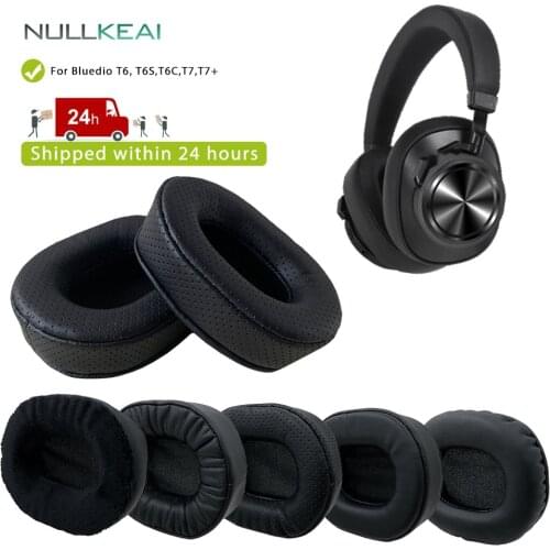 NULLKEAI Replacement Thicken Leather Earpads For Bluedio T6,T6S,T6C,T7,T7+ Headset Memory Sponge Cushion Sleeve